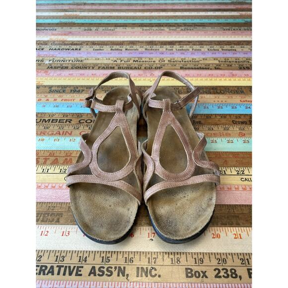 Naot Dorith Sandals Womens Sz 11 EU 42 Strappy Latte Brown Leather Classic - Picture 1 of 10
